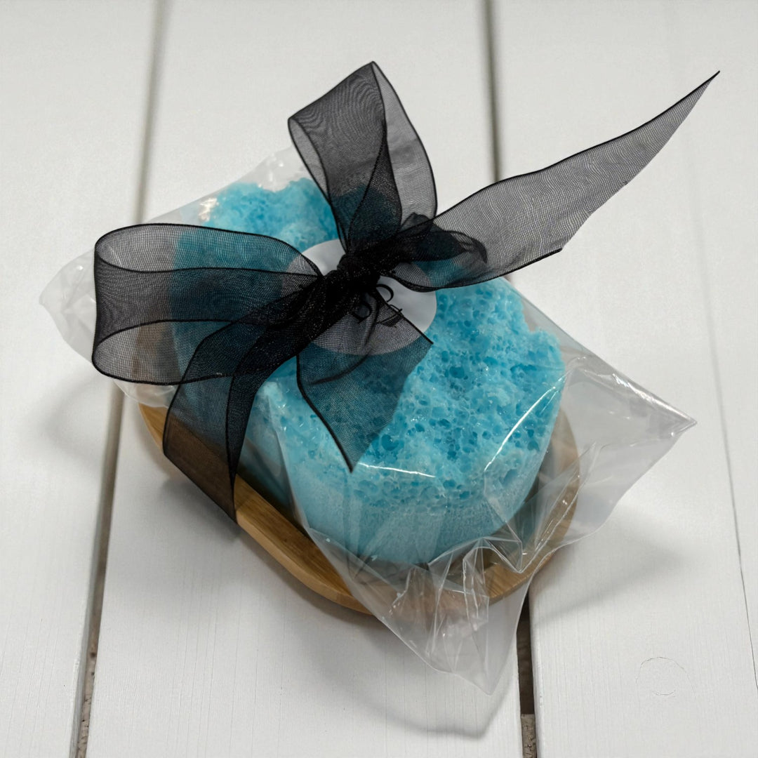 Mini Soap Sponge & Bamboo Tray Bundle